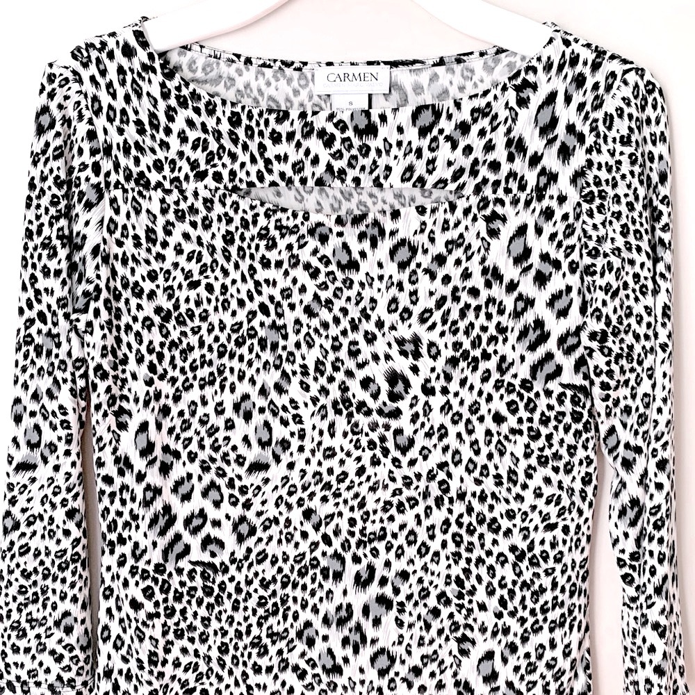 Carmen Marc Valvo size S animal print top - Picture 5 of 13